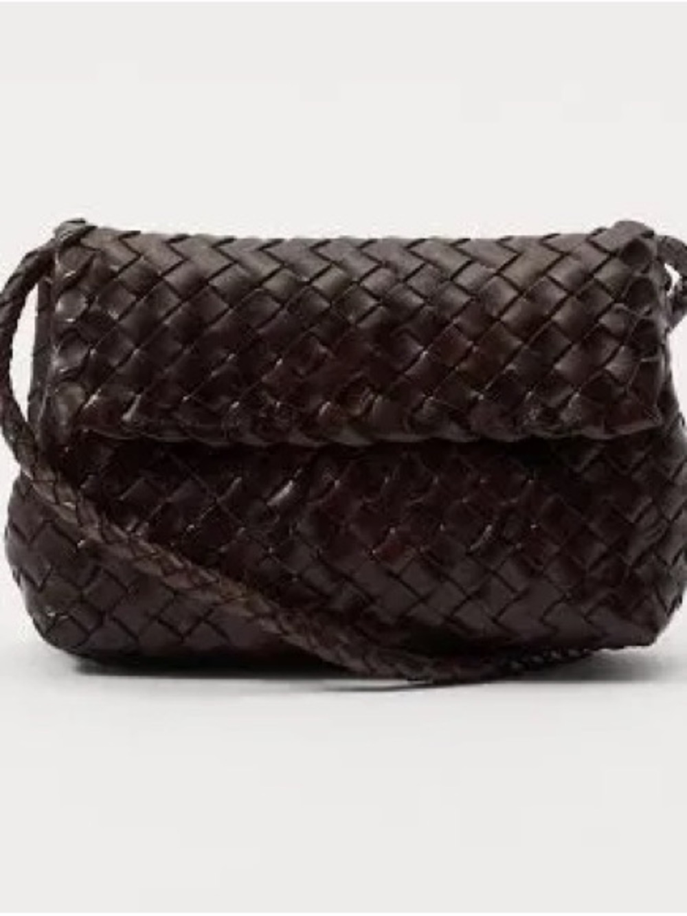 Loeffler Randall Woven Leather Shoulder Bag - Dark Brown - Picture 6 of 8